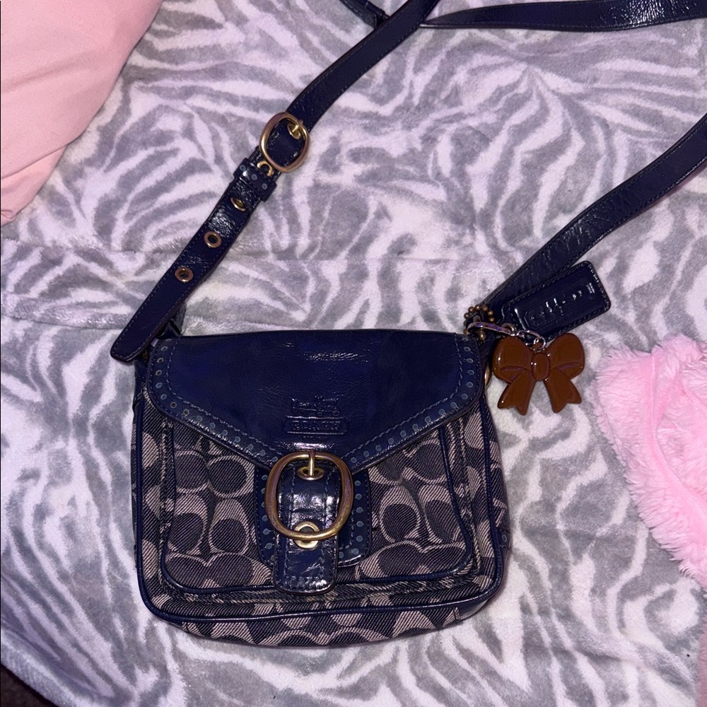 Denim Vintage Coach bleeker flap